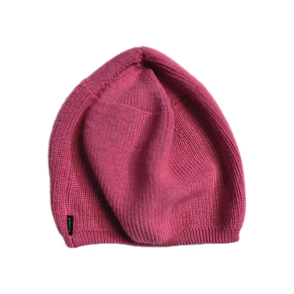 Athleta Women's Beanie Hat Knit Pink One Size  Marino Wool Blend